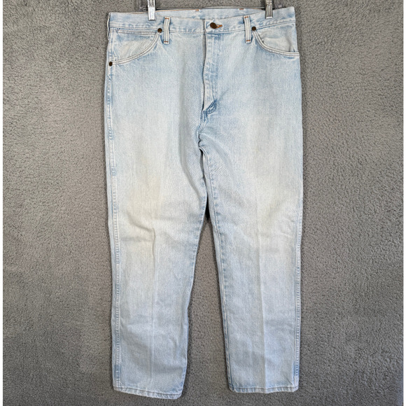 Wrangler Cowboy Cut Original Fit Jeans Mens 36x32 Light Wash Cotton 13MWZGH USA